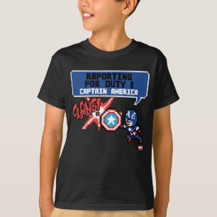 8Bit Captain America Attack - Reporting For Duty! T-Shirt