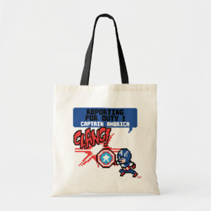 8Bit Captain America Attack - Reporting For Duty! Tote Bag