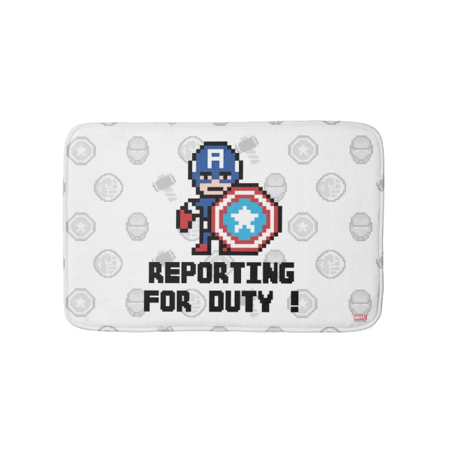 8Bit Captain America - Reporting For Duty! Bath Mat (Front)
