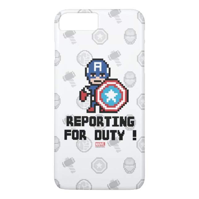 8Bit Captain America - Reporting For Duty! Case-Mate iPhone Case (Back)