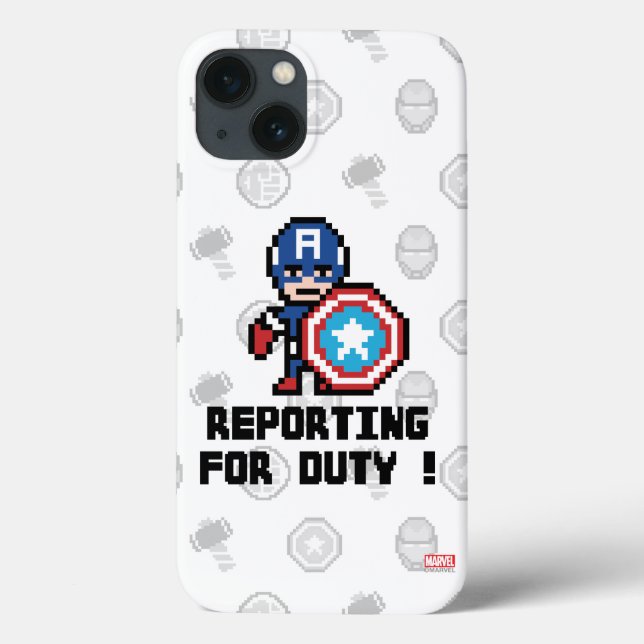 8Bit Captain America - Reporting For Duty! Case-Mate iPhone Case (Back)