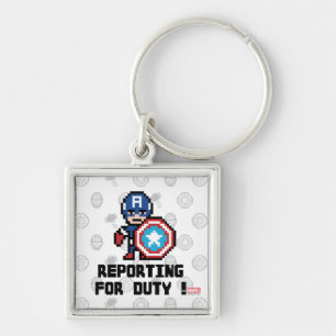 8Bit Captain America - Reporting For Duty! Keychain