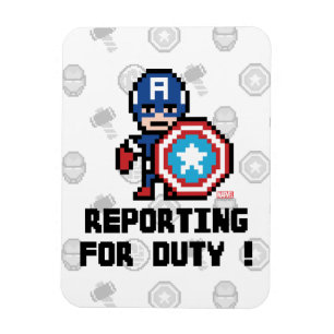 8Bit Captain America - Reporting For Duty! Magnet