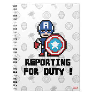 8Bit Captain America - Reporting For Duty! Notebook