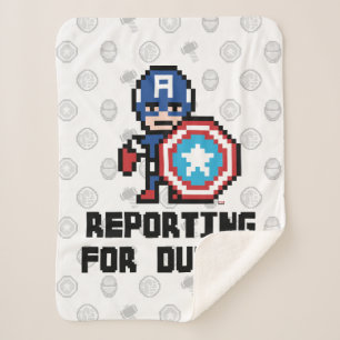 8Bit Captain America - Reporting For Duty! Sherpa Blanket