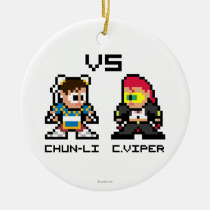 8bit Chun-Li VS C.Viper Ceramic Ornament