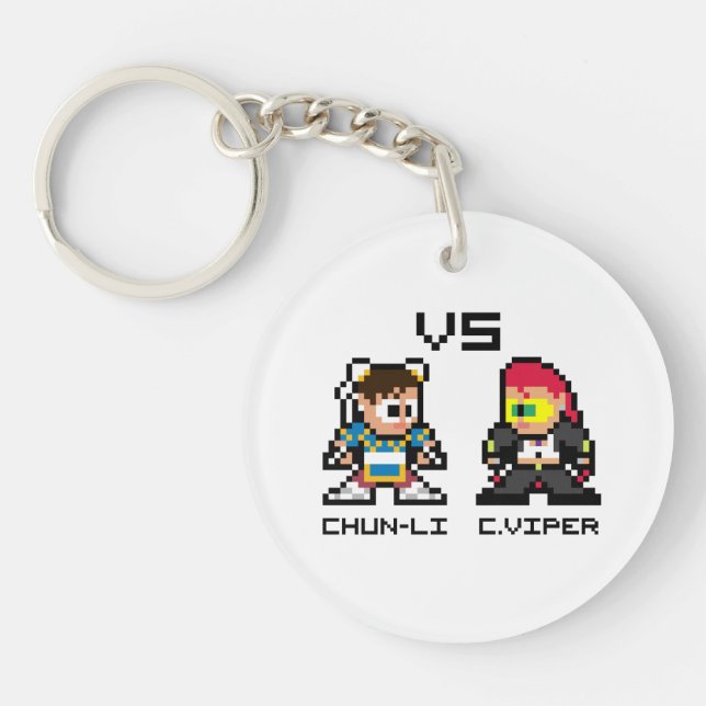 8bit Chun-Li VS C.Viper Keychain (Front)