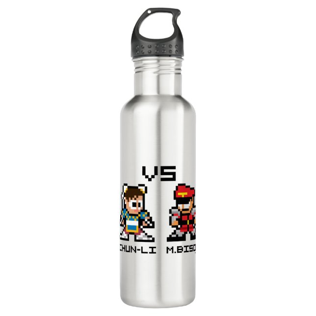 8bit Chun-Li VS M.Bison 710 Ml Water Bottle (Front)