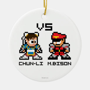 8bit Chun-Li VS M.Bison Ceramic Ornament