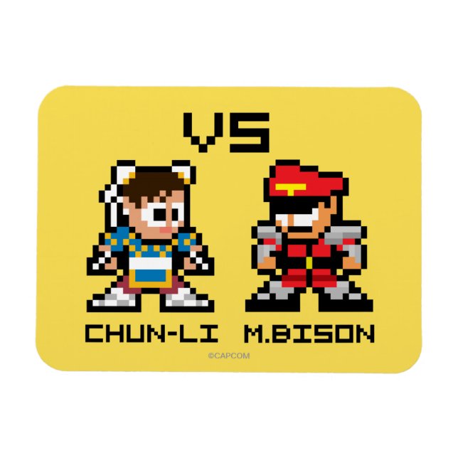 8bit Chun-Li VS M.Bison Magnet (Horizontal)