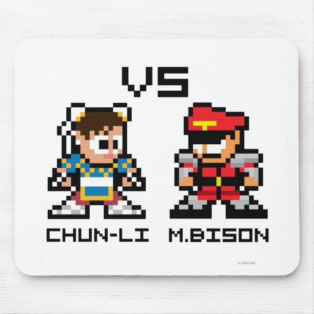 8bit Chun-Li VS M.Bison Mouse Pad (Front)