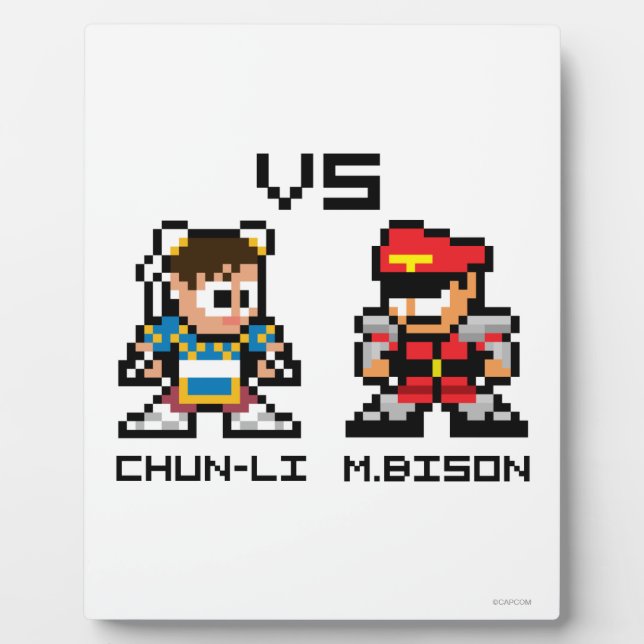 8bit Chun-Li VS M.Bison Plaque (Front)