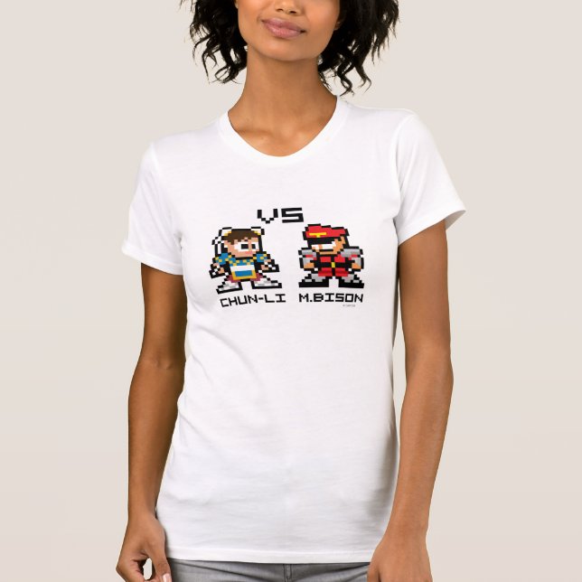 8bit Chun-Li VS M.Bison T-Shirt (Front)