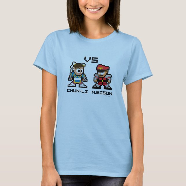 8bit Chun-Li VS M.Bison T-Shirt (Front)