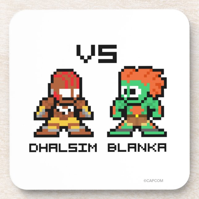 8bit Dhalsim VS Blanka Coaster (Front)