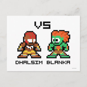 8bit Dhalsim VS Blanka Postcard