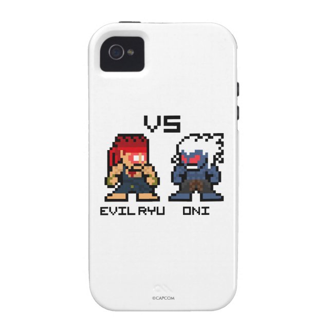 8bit Evil Ryu VS Oni Case-Mate iPhone Case (Back)