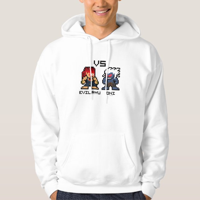 8bit Evil Ryu VS Oni Hoodie (Front)