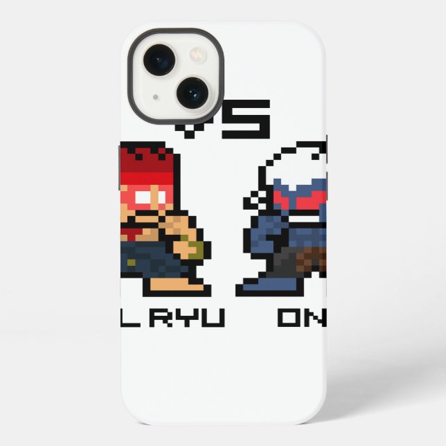8bit Evil Ryu VS Oni iPhone Case (Back)