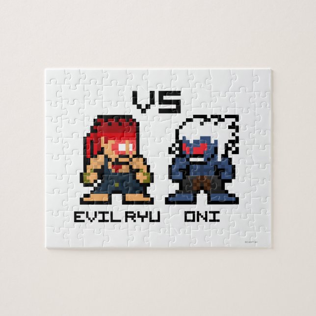 8bit Evil Ryu VS Oni Jigsaw Puzzle (Horizontal)