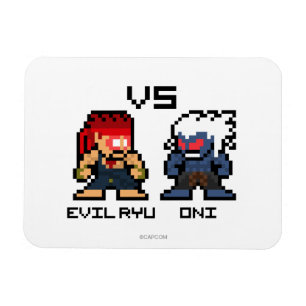 8bit Evil Ryu VS Oni Magnet