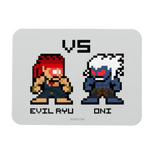 8bit Evil Ryu VS Oni Magnet
