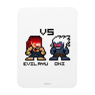 8bit Evil Ryu VS Oni Magnet