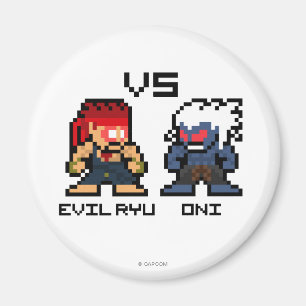 8bit Evil Ryu VS Oni Magnet