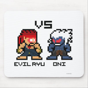 8bit Evil Ryu VS Oni Mouse Pad