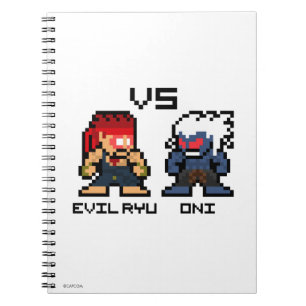 8bit Evil Ryu VS Oni Notebook