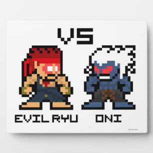 8bit Evil Ryu VS Oni Plaque