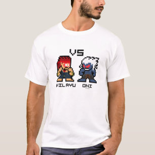 8bit Evil Ryu VS Oni T-Shirt