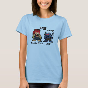8bit Evil Ryu VS Oni T-Shirt