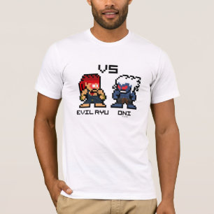 8bit Evil Ryu VS Oni T-Shirt