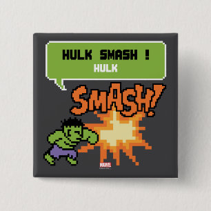 8Bit Hulk Attack - Hulk Smash! 2 Inch Square Button