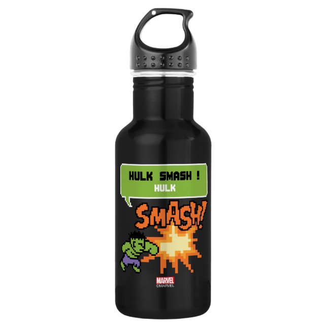 8Bit Hulk Attack - Hulk Smash! 532 Ml Water Bottle (Front)