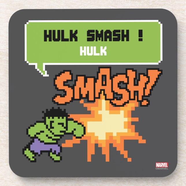 8Bit Hulk Attack - Hulk Smash! Coaster (Front)