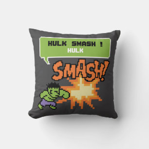 8Bit Hulk Attack - Hulk Smash! Throw Pillow