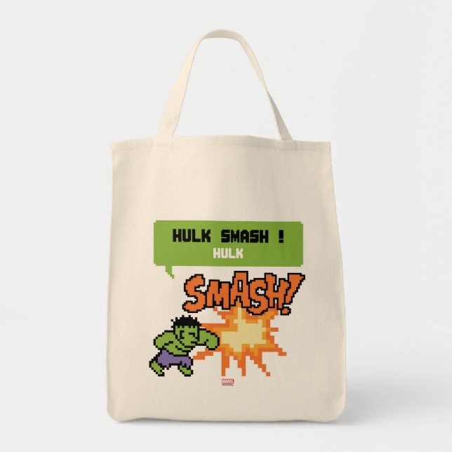 8Bit Hulk Attack - Hulk Smash! Tote Bag (Front)