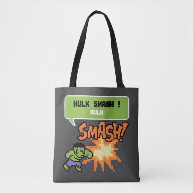 8Bit Hulk Attack - Hulk Smash! Tote Bag (Front)