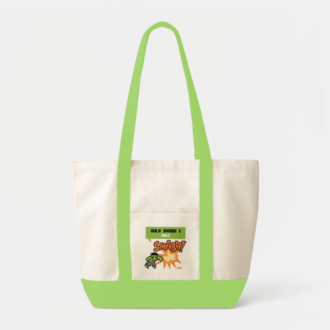 8Bit Hulk Attack - Hulk Smash! Tote Bag (Front)