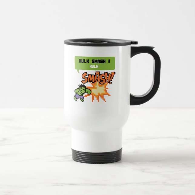 8Bit Hulk Attack - Hulk Smash! Travel Mug (Right)