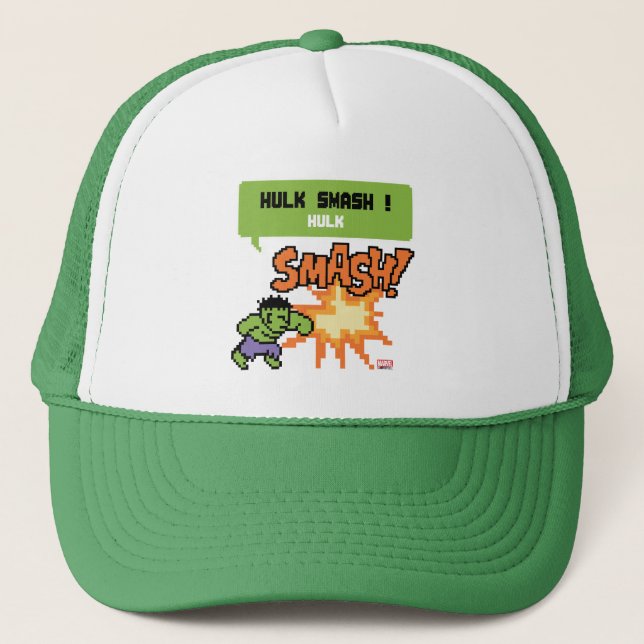 8Bit Hulk Attack - Hulk Smash! Trucker Hat (Front)