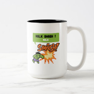 8Bit Hulk Attack - Hulk Smash! Two-Tone Coffee Mug