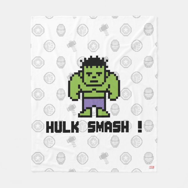 8Bit Hulk - Hulk Smash! Fleece Blanket (Front)