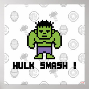 8Bit Hulk - Hulk Smash! Poster