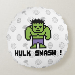 8Bit Hulk - Hulk Smash! Round Pillow
