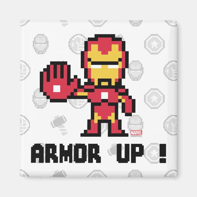 8Bit Iron Man - Armour Up! Magnet (Front)