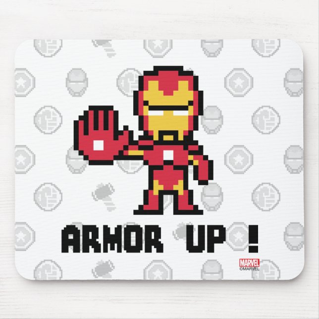 8Bit Iron Man - Armour Up! Mouse Pad (Front)
