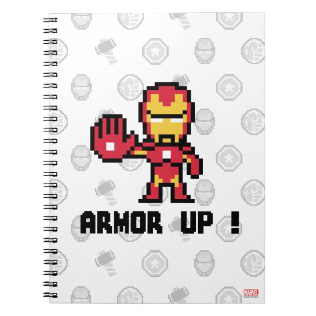 8Bit Iron Man - Armour Up! Notebook (Front)